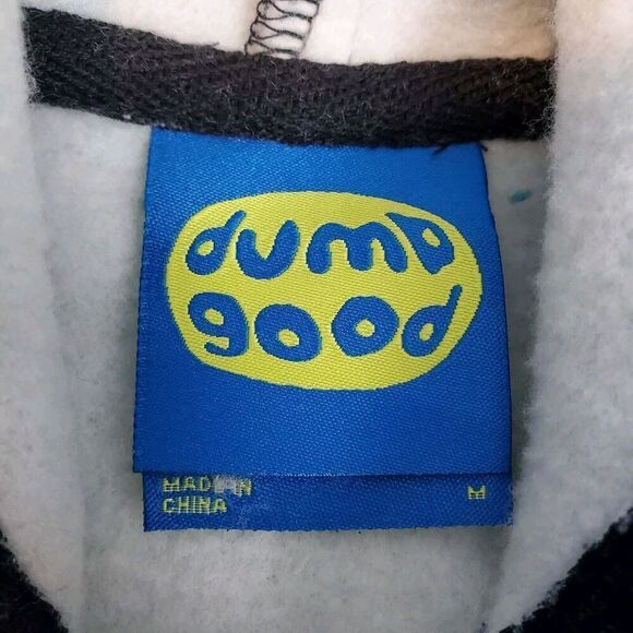 Charmed Dumbgood Womens Size M Comic Big Print Embroidered Hoodie Purple Black - Picture 6 of 9